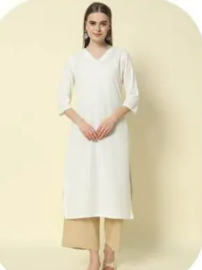 Beige Cotton Palazzo Pants