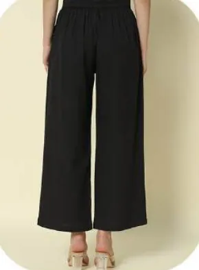 Black Cotton Palazzo Pants