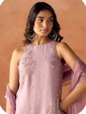Lilac Crush Organza Kurta Sharara Set with Dupatta