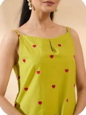 Lime Green Cotton Kurta Set with Dupatta