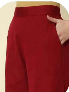 Maroon Cotton Palazzo Pants