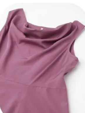 Mauve Poly Crepe Gown with Dupatta