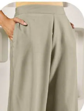 Sage Grey Rayon Palazzo Pants