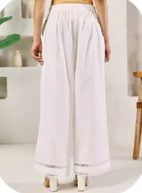 White Cotton Palazzo Pants