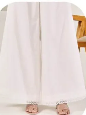 White Flared Cotton Palazzo Pants