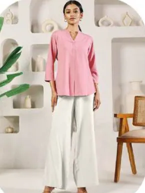 White Rayon Palazzo Pants