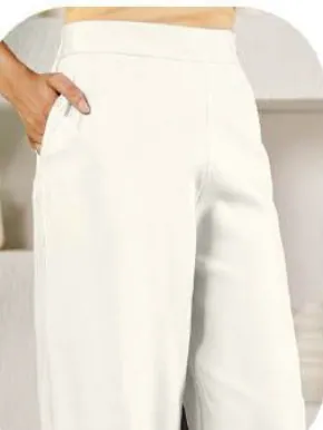 White Rayon Palazzo Pants